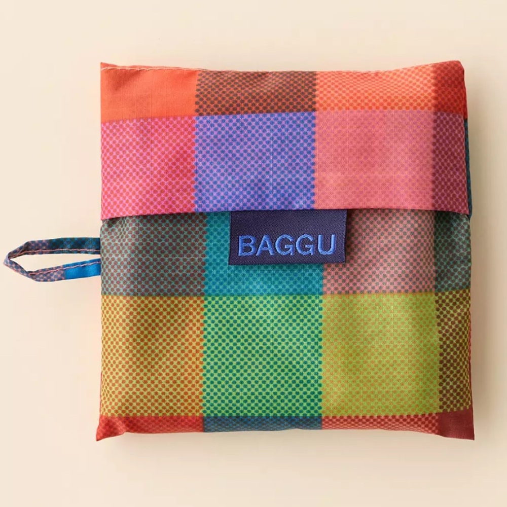 (SET) BAGGU Madras Standard and Baby Reusable Bag (SET OF TWO) - Picture 2 of 4